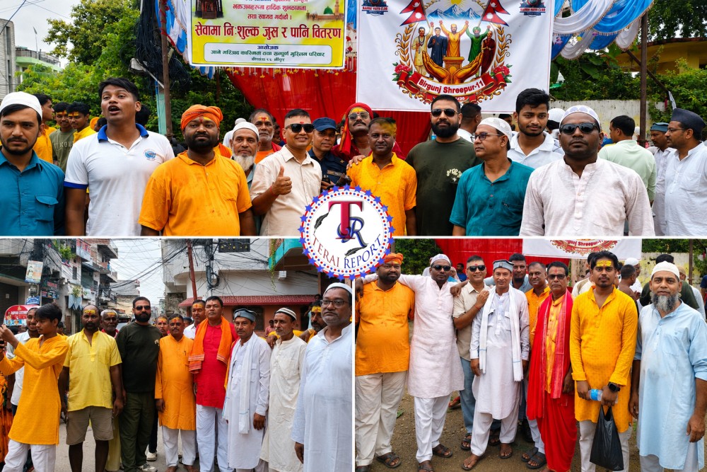 कलश यात्रामा मुस्लिम समुदायको सेवाभाव : पानी र जुस वितरण गर्दै धार्मिक सद्भावको सन्देश
