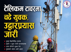 मलंगवामा टेलिकम टावरमा चढे युवक, उद्धारप्रयास जारी