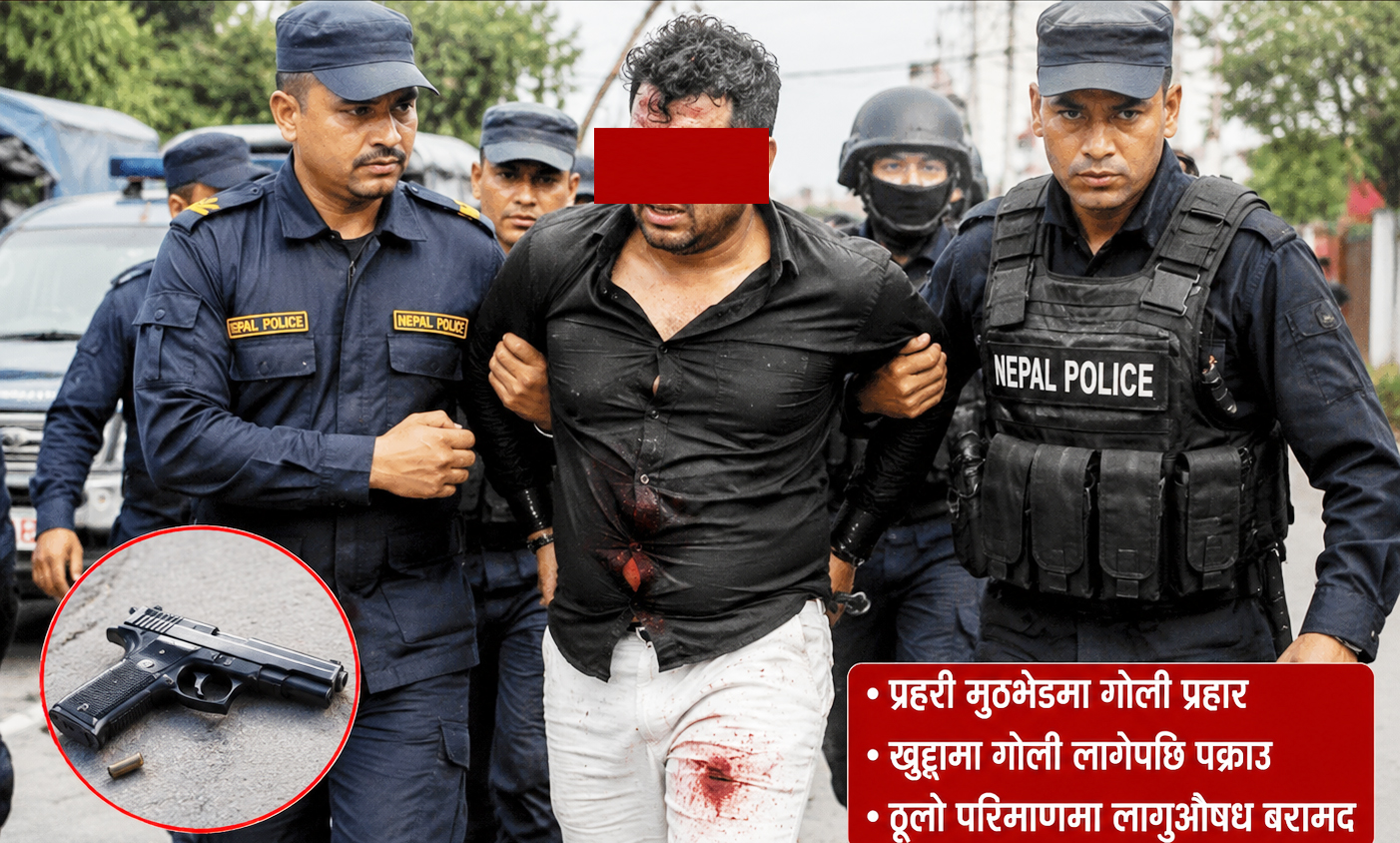 गोली प्रहार गरी कुख्यात भारतीय लागुऔषध कारोबारी पक्राउ